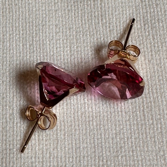 Ross-Simons 8.70 ct. t.w. Pink Topaz Stud Earrings in 14kt Yellow Gold - Picture 1 of 6